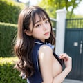 校舎前のちっぱい美少女 2枚目