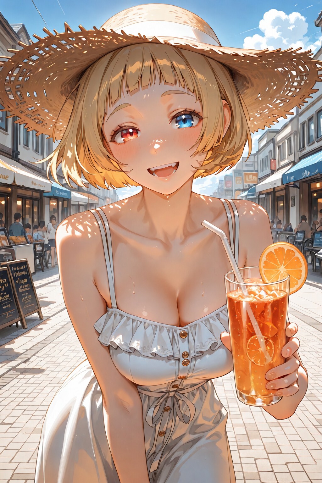 美愛ちゃんのワンピースと麦わら帽子