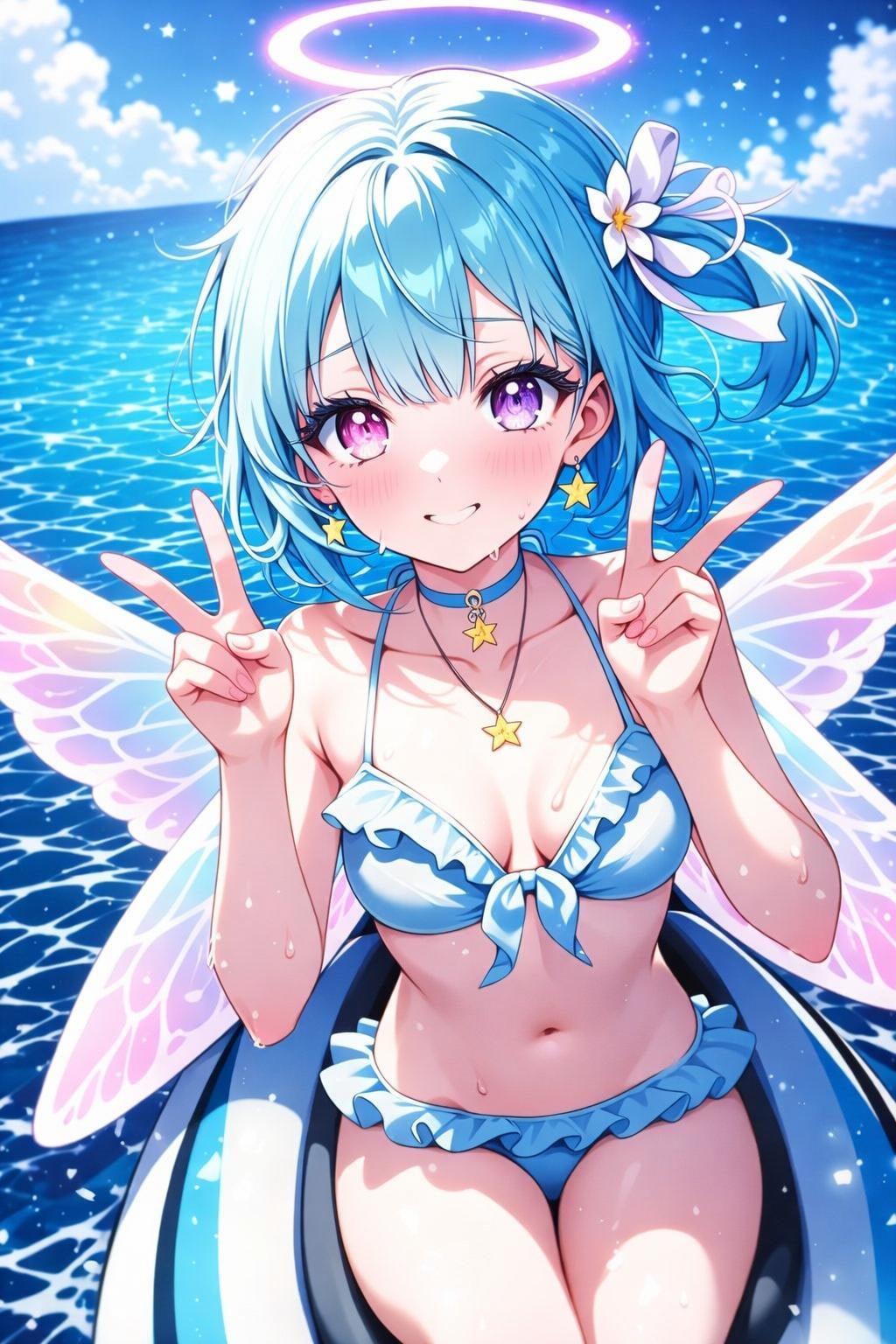 うちの子たちと水遊び