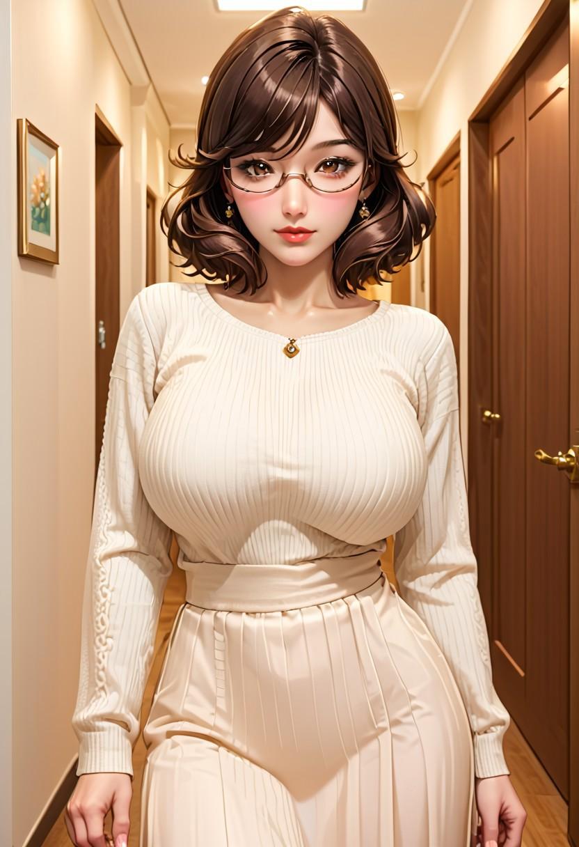 同じアパートの巨乳奥さん