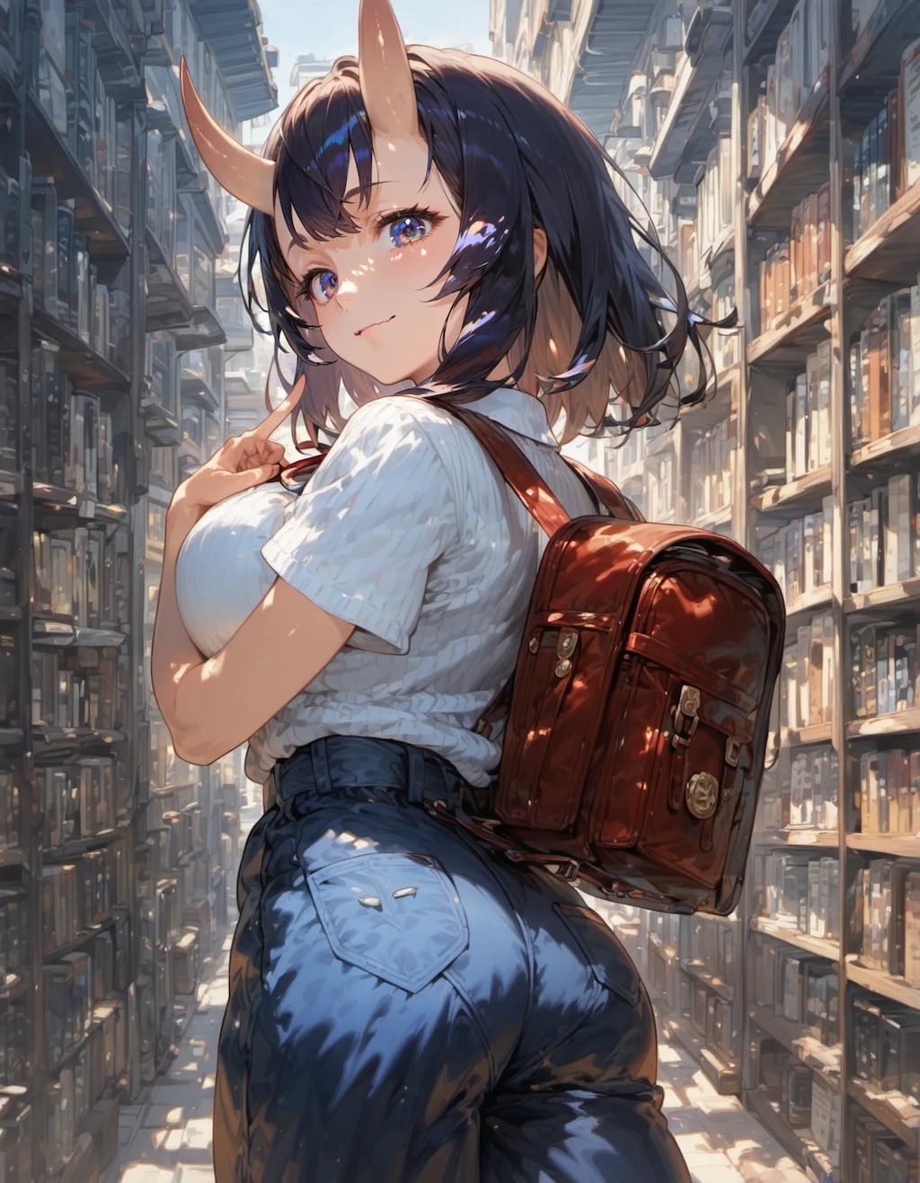 Lost in Shelves, Found in Her Eyes