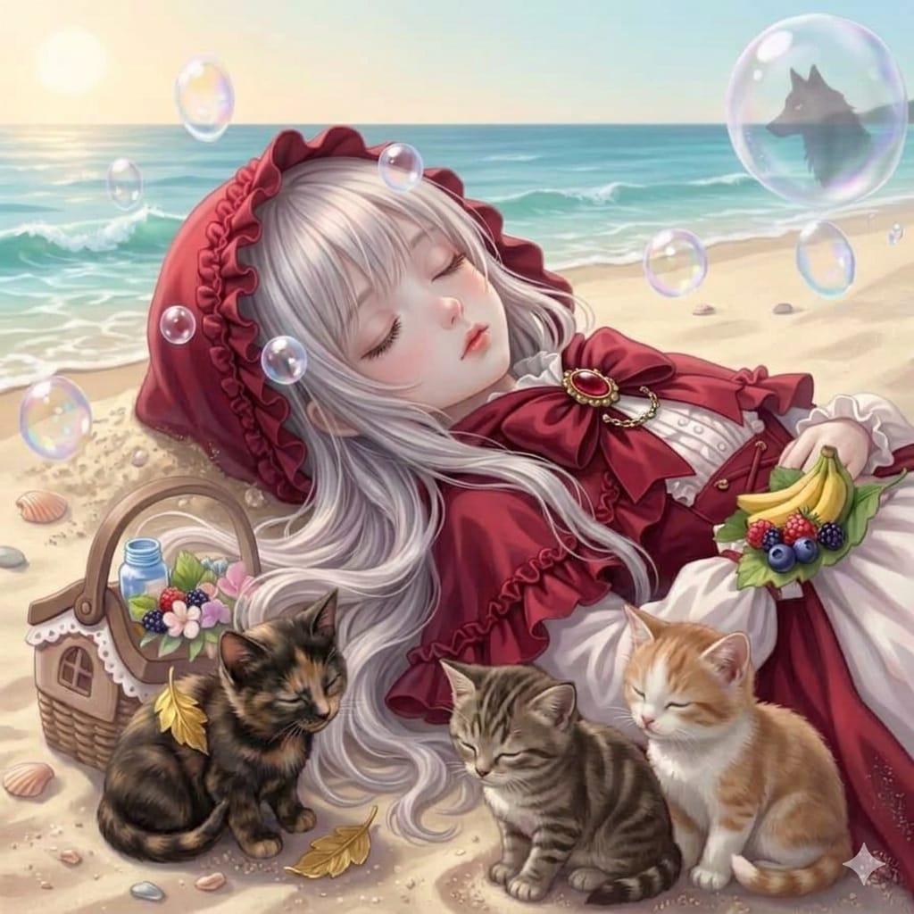 赤ずきんちゃんと子猫 | の人気AIイラスト・グラビア