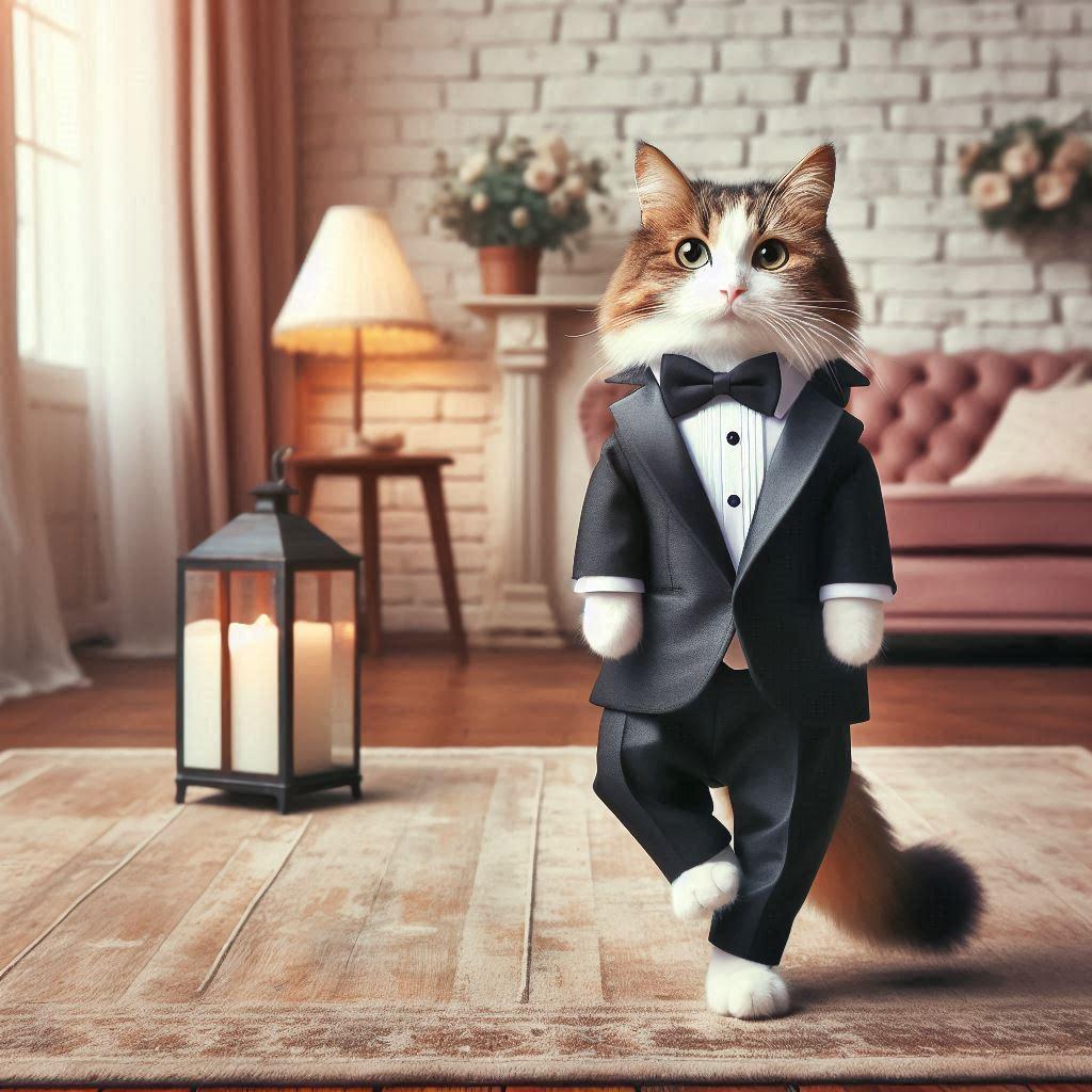 タキシード女子の猫