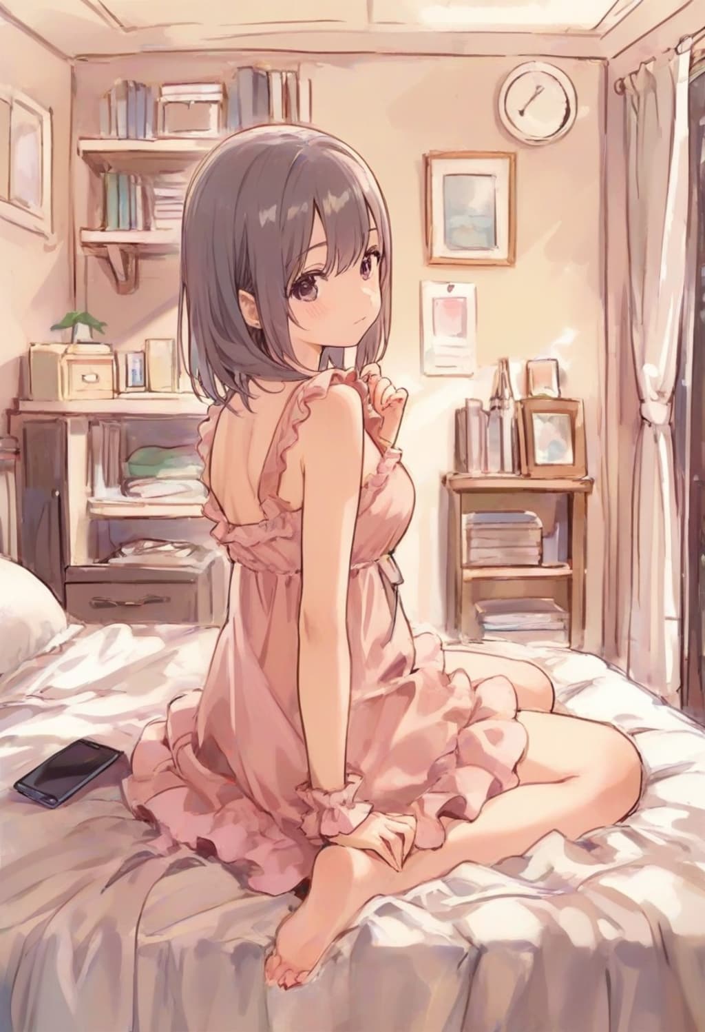 少女の部屋(水彩タッチ)(147)