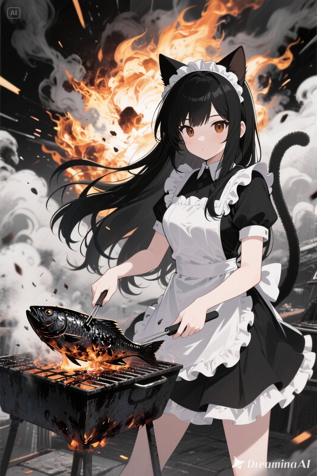 爆発と黒コゲ属性を持つビッグキャットさくらちゃん | の人気AIイラスト・グラビア