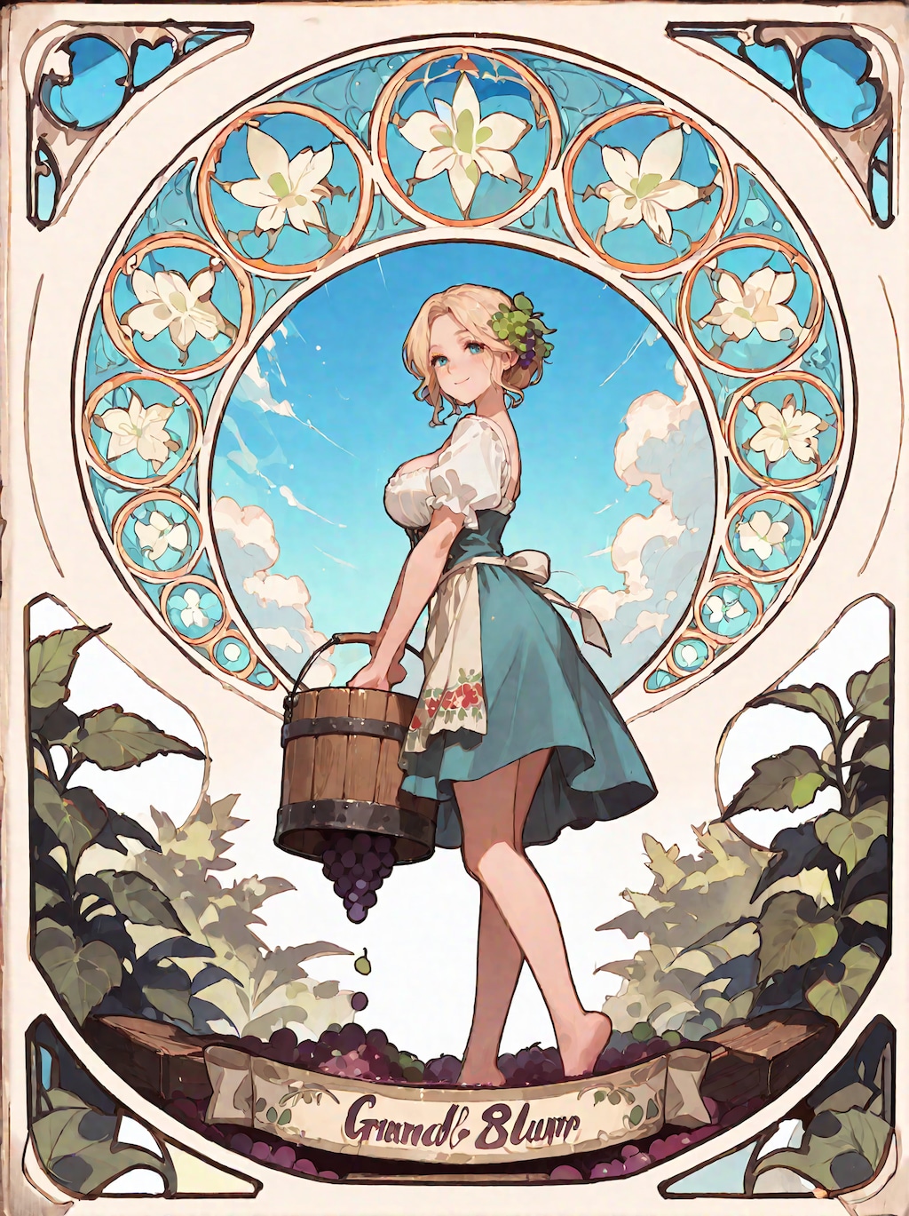 葡萄踏みの少女・２