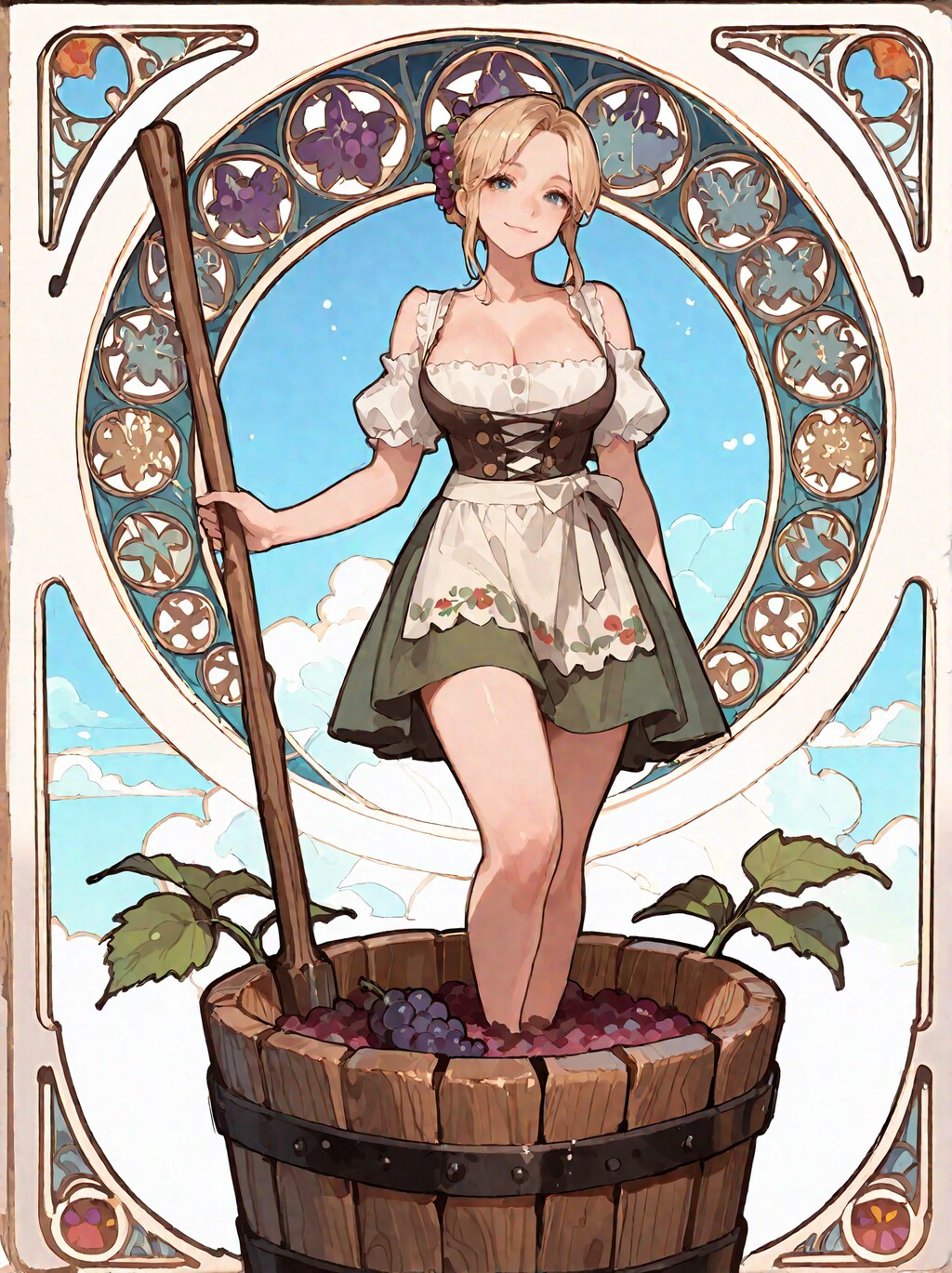 葡萄踏みの少女・２