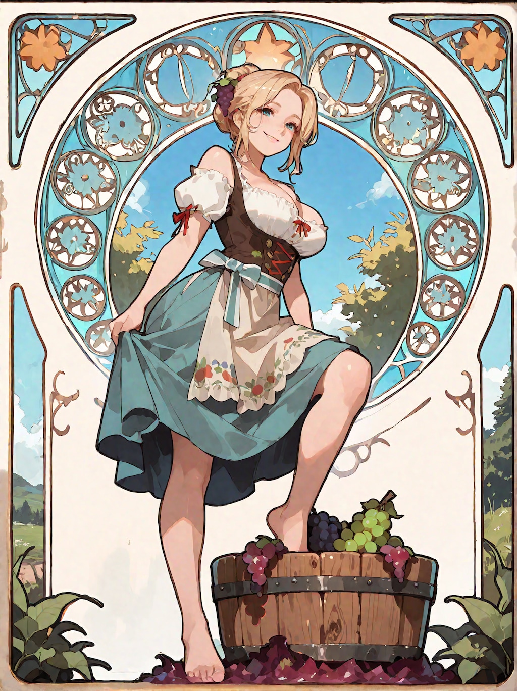 葡萄踏みの少女・２