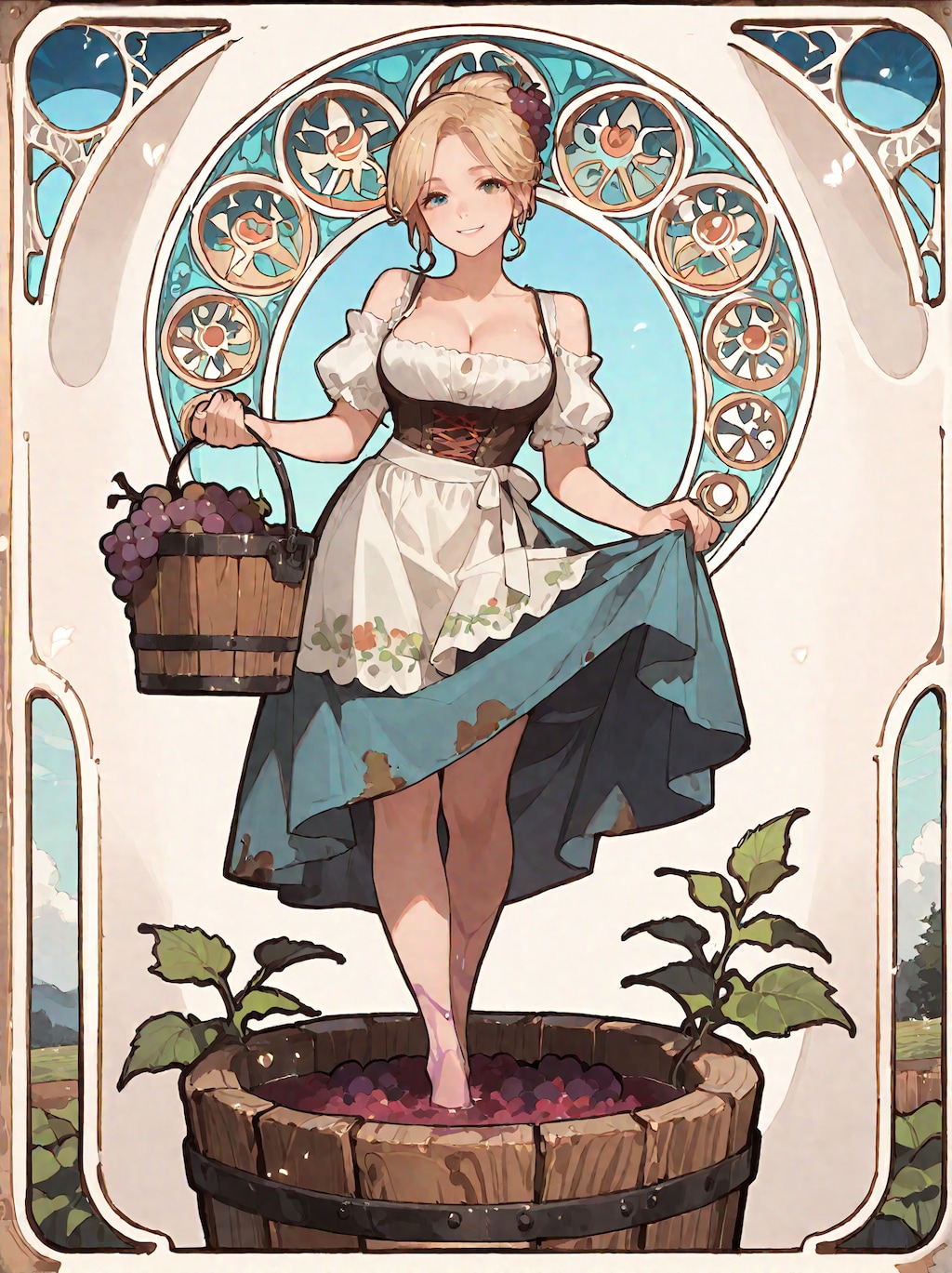 葡萄踏みの少女・２