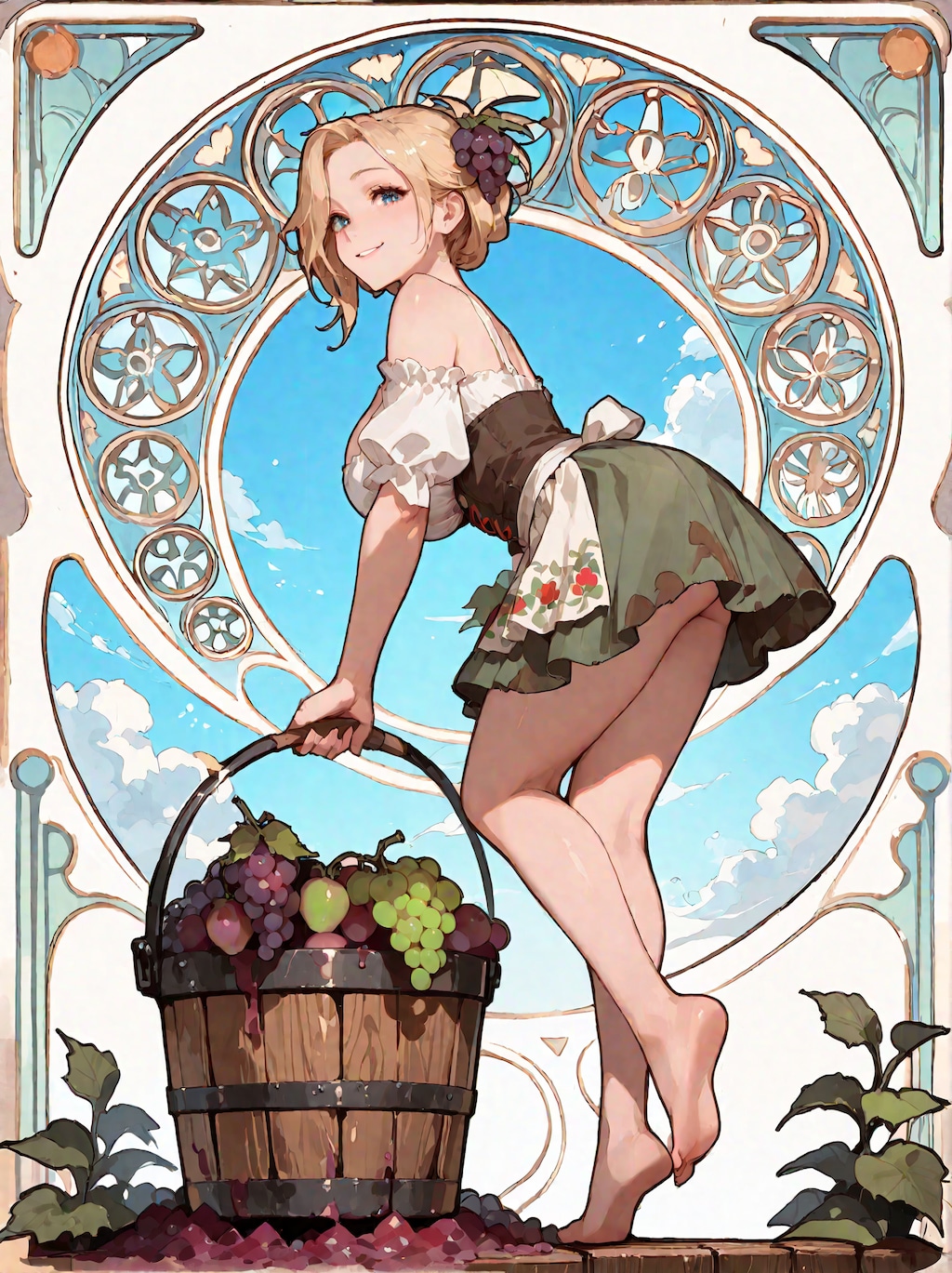 葡萄踏みの少女・２