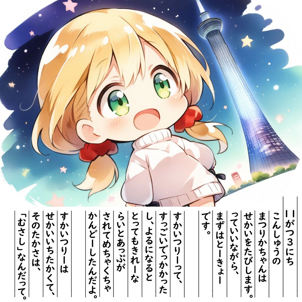 【絵日記】すかいつりーです