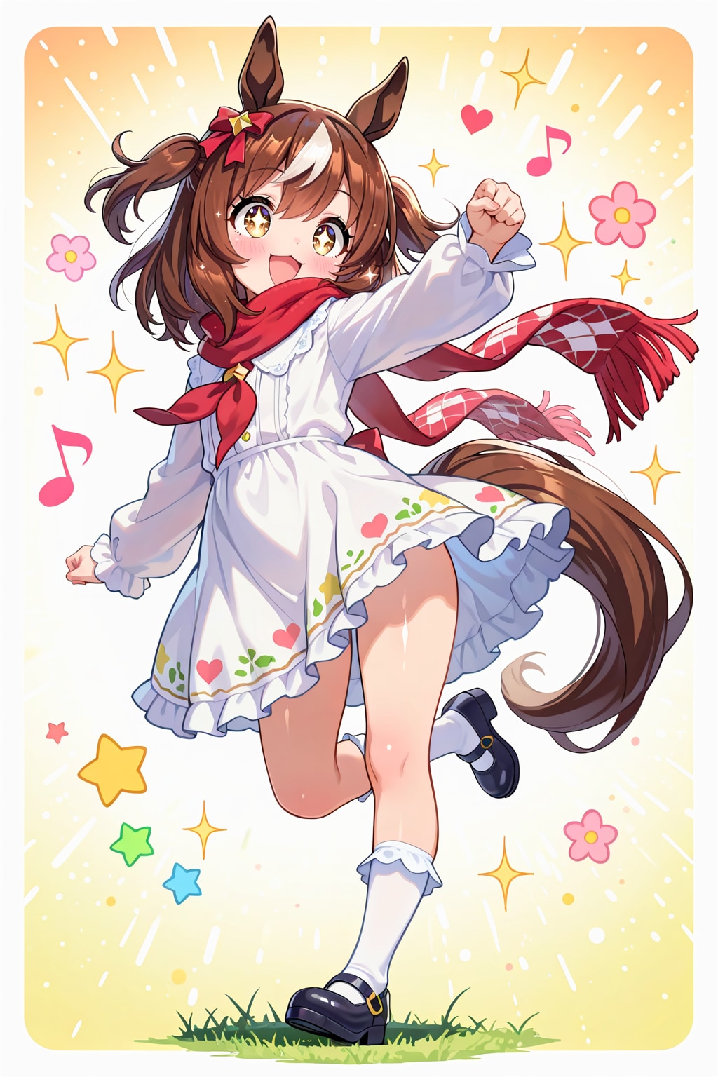 甘言に踊らされる馬耳ちゃんとそれをニンマリと見ている牛耳ちゃん