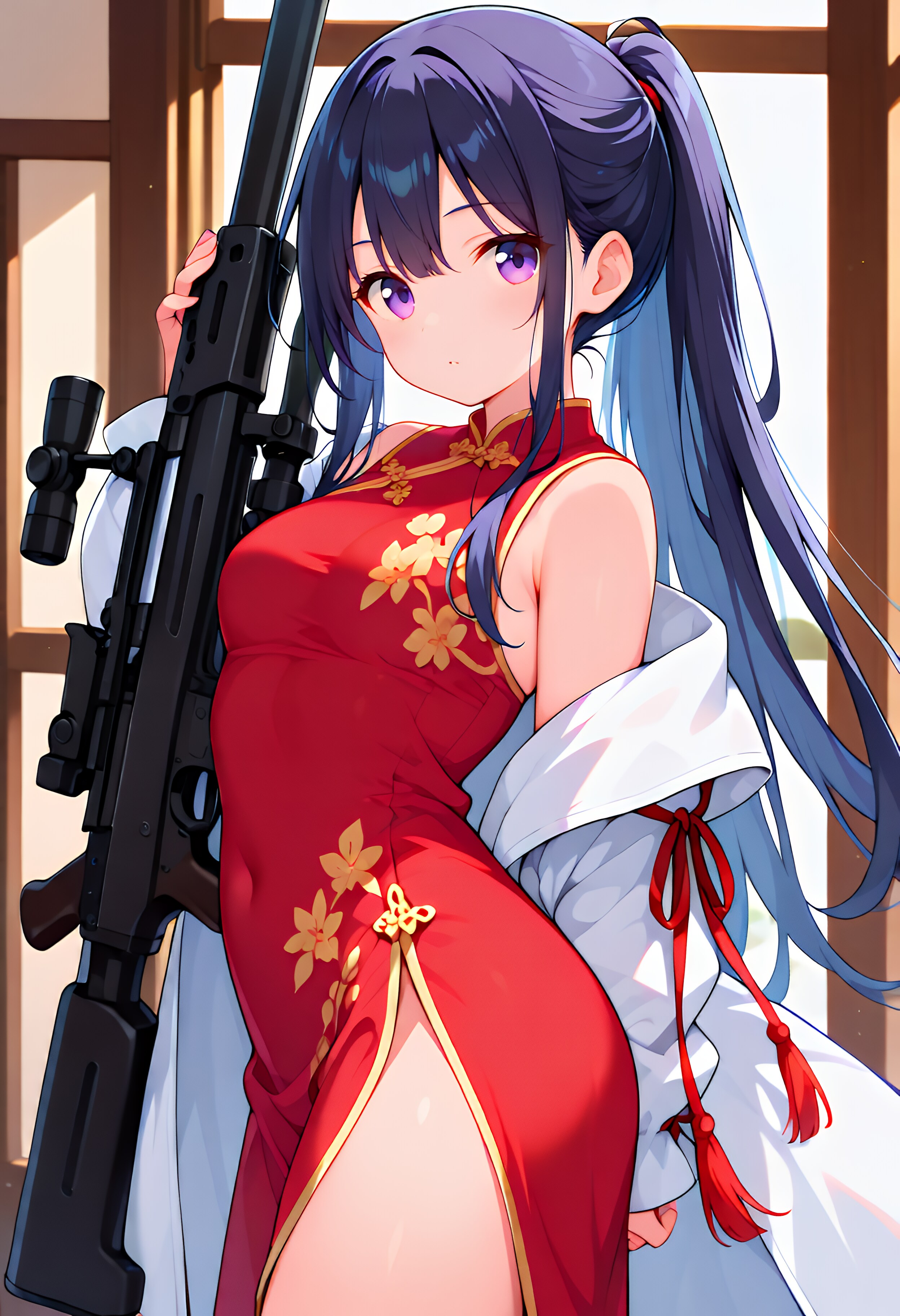 チャイナ娘と狙撃銃 | の人気AIイラスト・グラビア