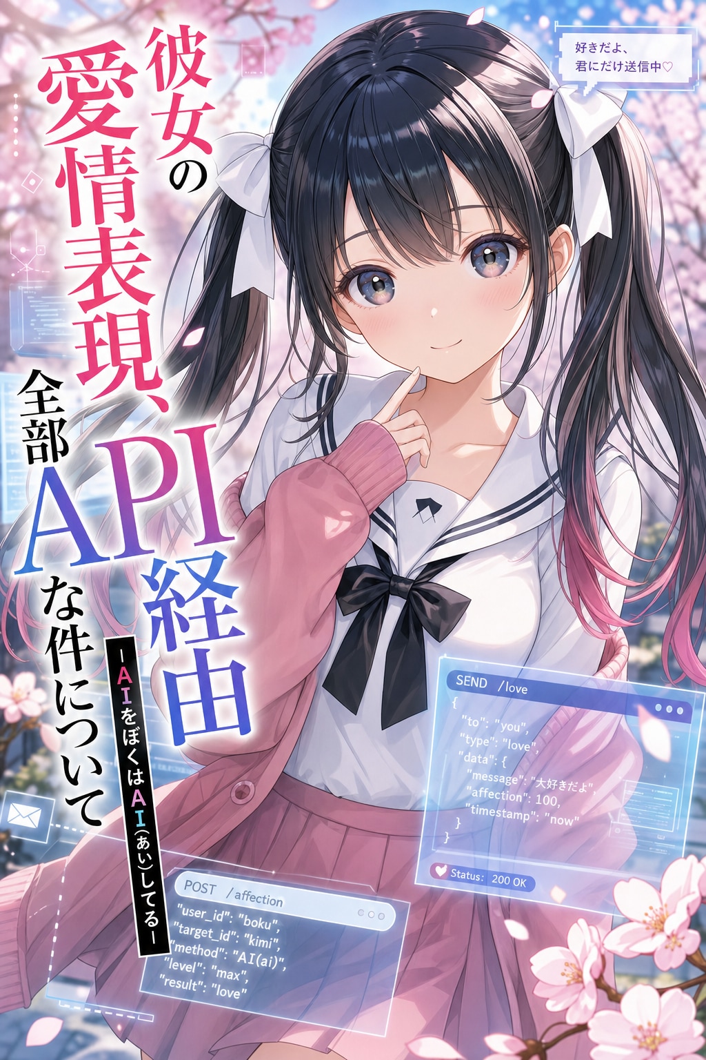 【楽曲あり】ラノベ『彼女の愛情表現、全部API経由な件について-AIをぼくはAI(あい)してる-』【イメージソングもあるよ】