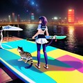 サーフボード猫(NovelAI) 4枚目