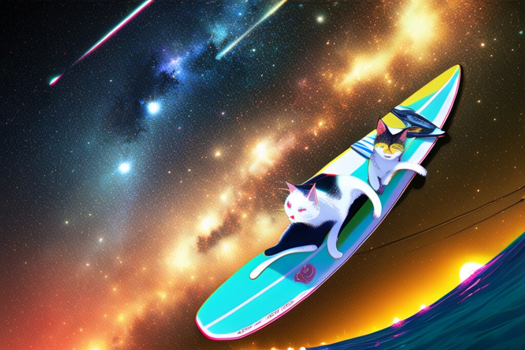 サーフボード猫(NovelAI)
