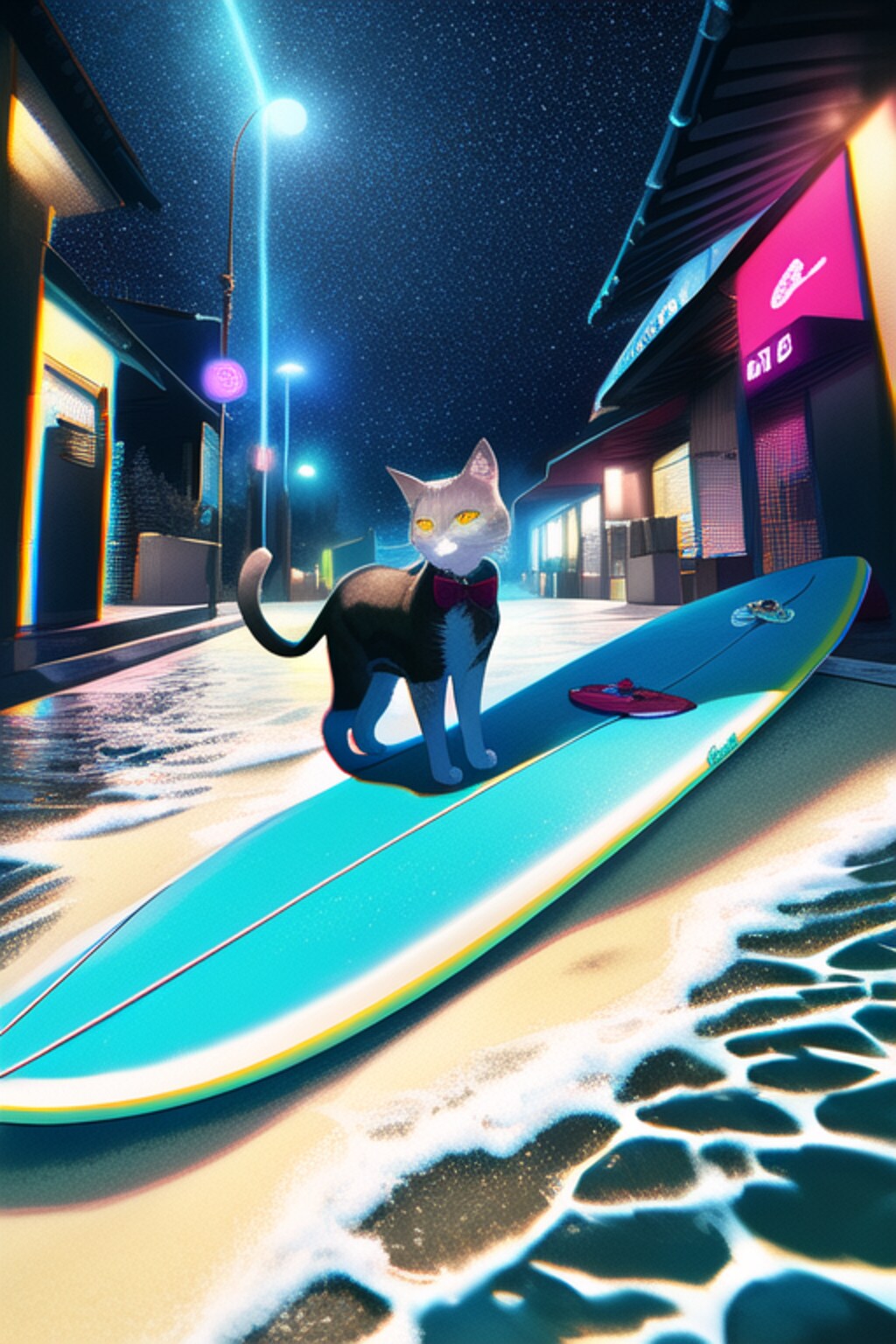 サーフボード猫(NovelAI)