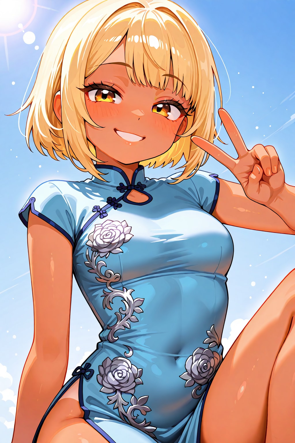 ギャルピとチャイナドレス | の人気AIイラスト・グラビア