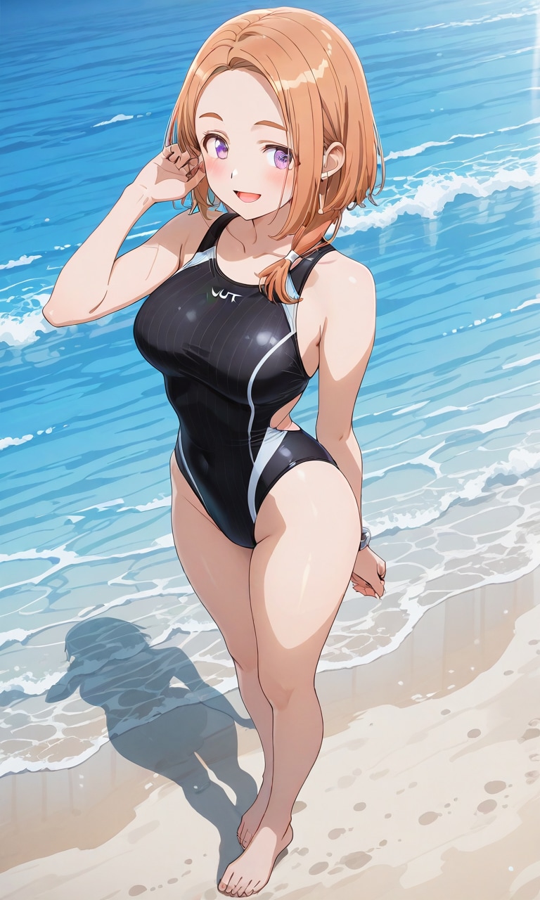 万里さんの競泳水着