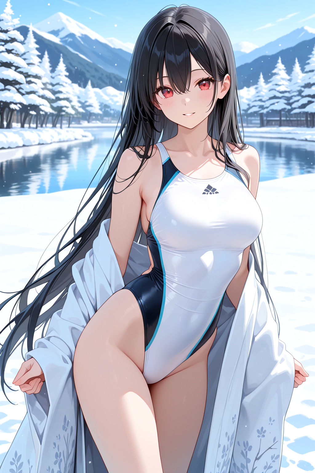 雪女の競泳水着