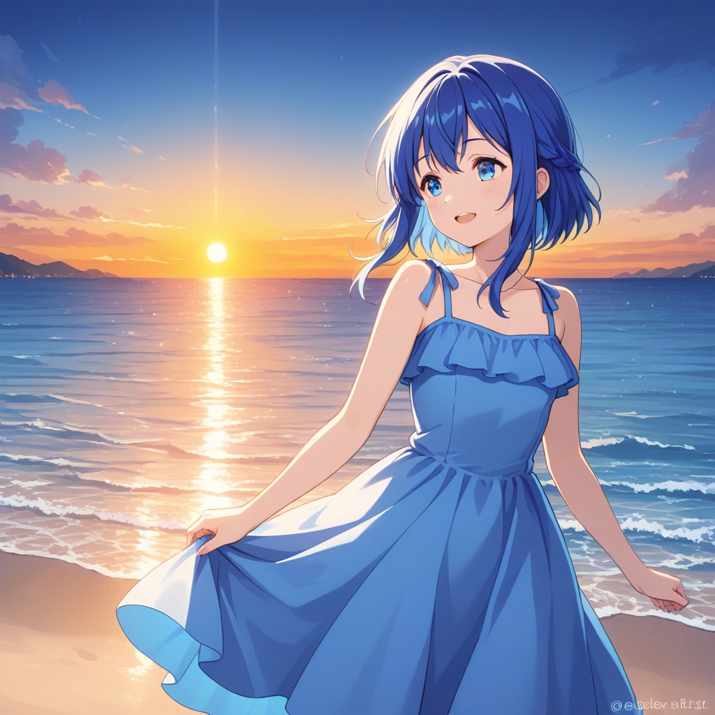 青咲と夕暮れ