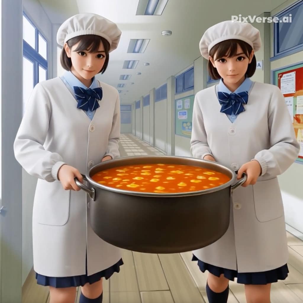 給食当番（集合写真ほか）