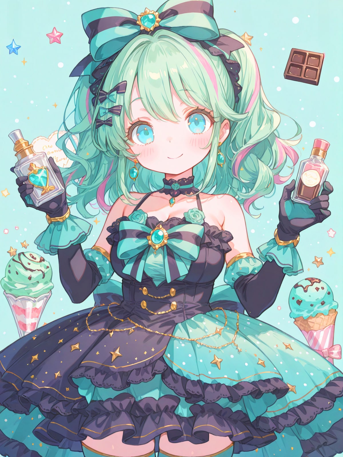 チョコミントに囲まれた生活 | の人気AIイラスト・グラビア