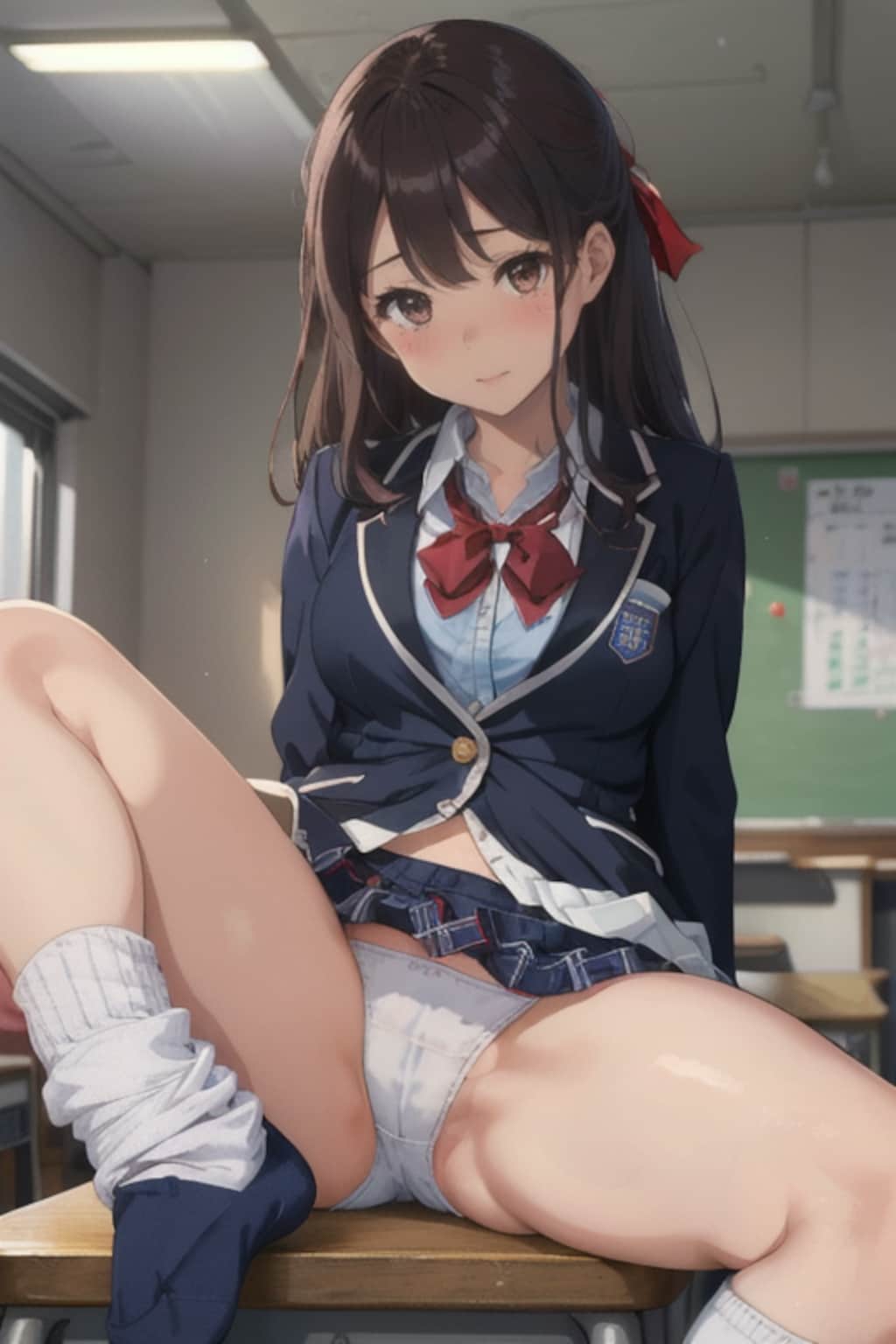 ブレザー制服パンチラ