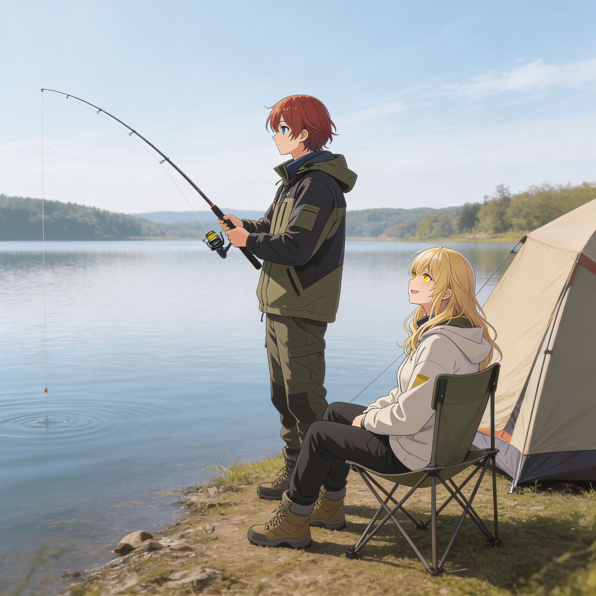 湖で釣り | の人気AIイラスト・グラビア