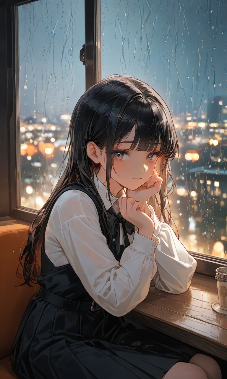 黒髪ロングカフェ | の人気AIイラスト・グラビア