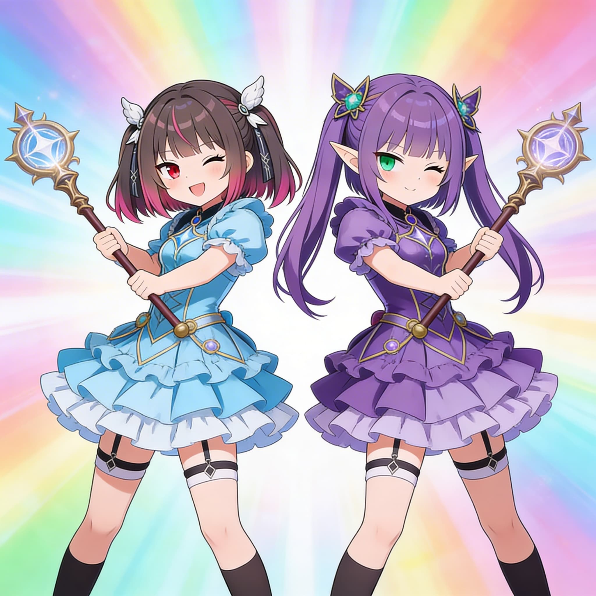 魔法少女になったミテルちゃんとすみれちゃん