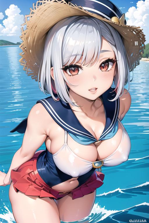 船乗りビキニ美女イラスト集