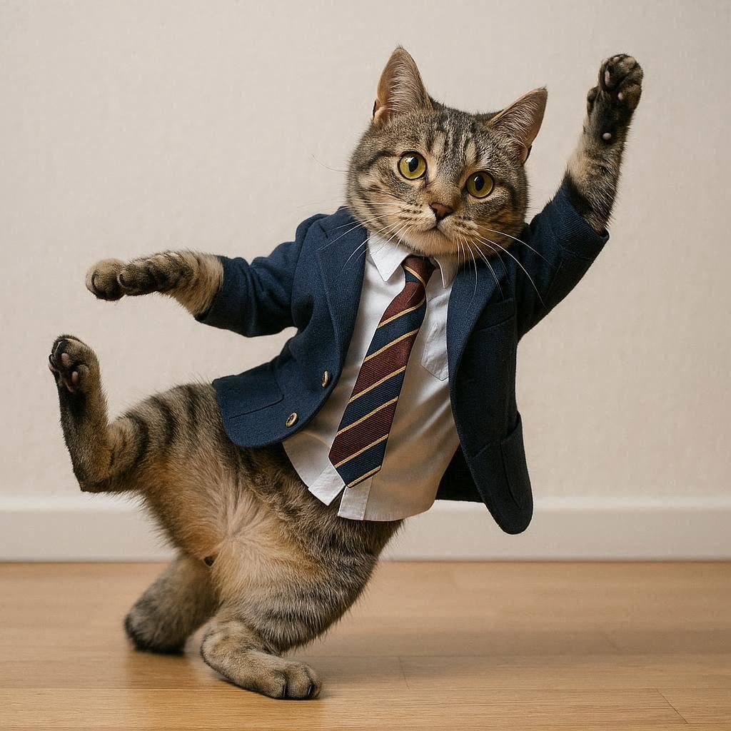 ブレザーを着た猫