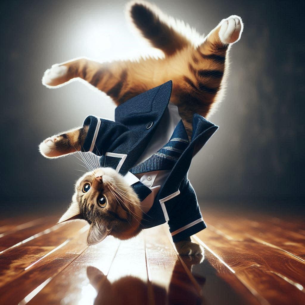 ブレザーを着た猫