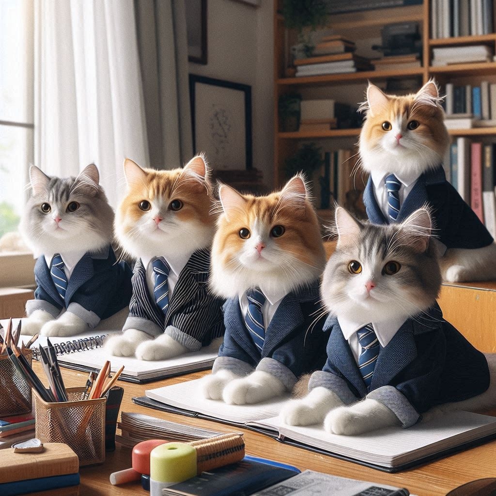 ブレザーを着た猫