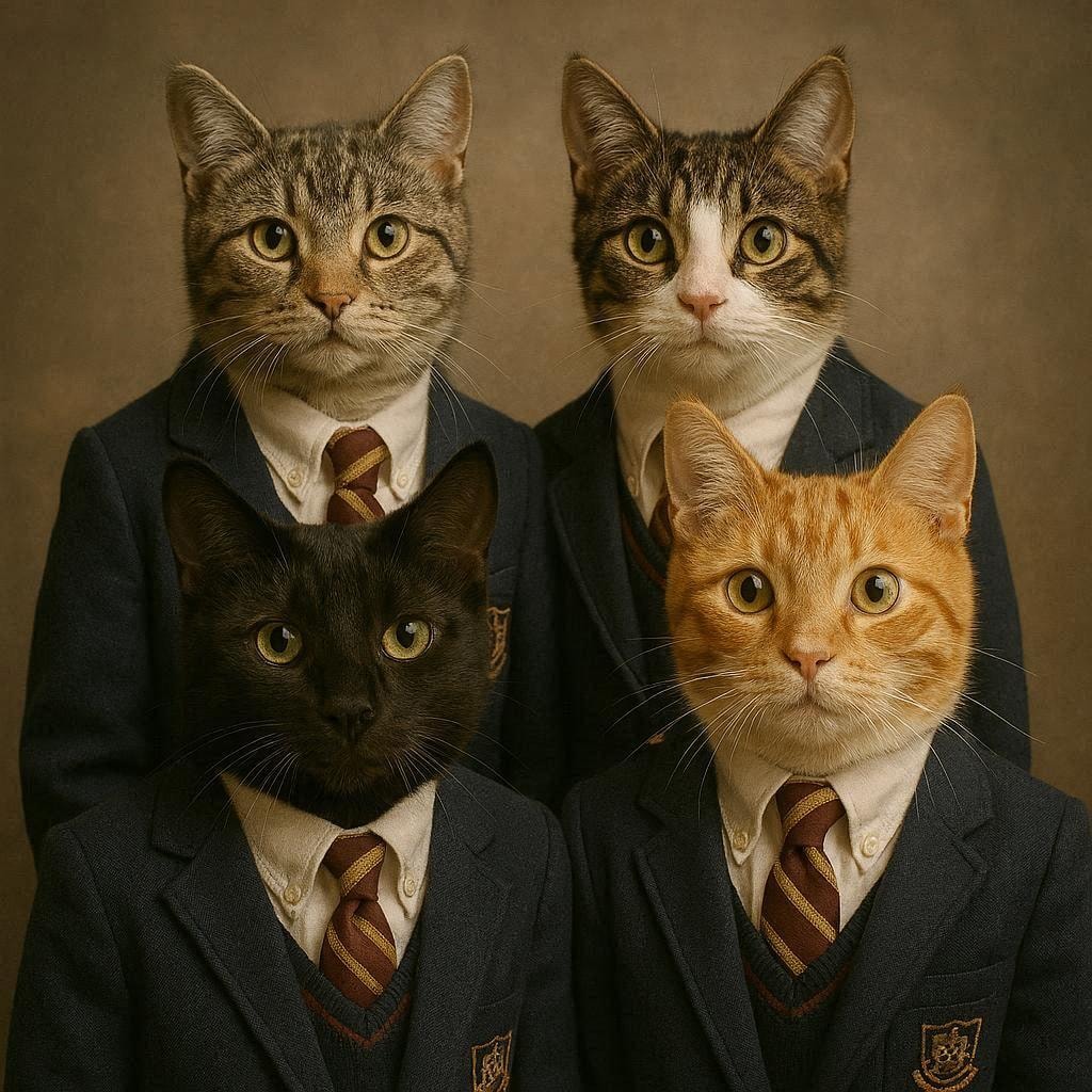 ブレザーを着た猫