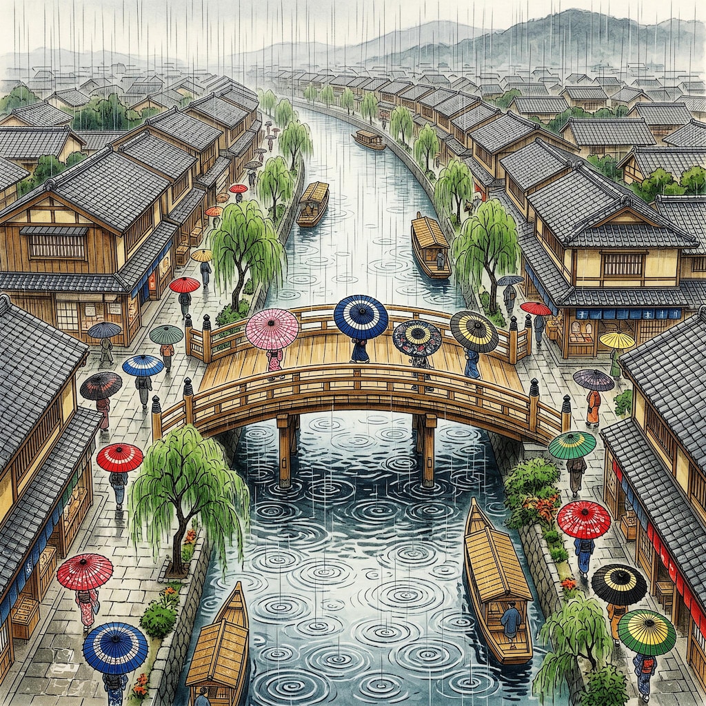 傘の花咲く