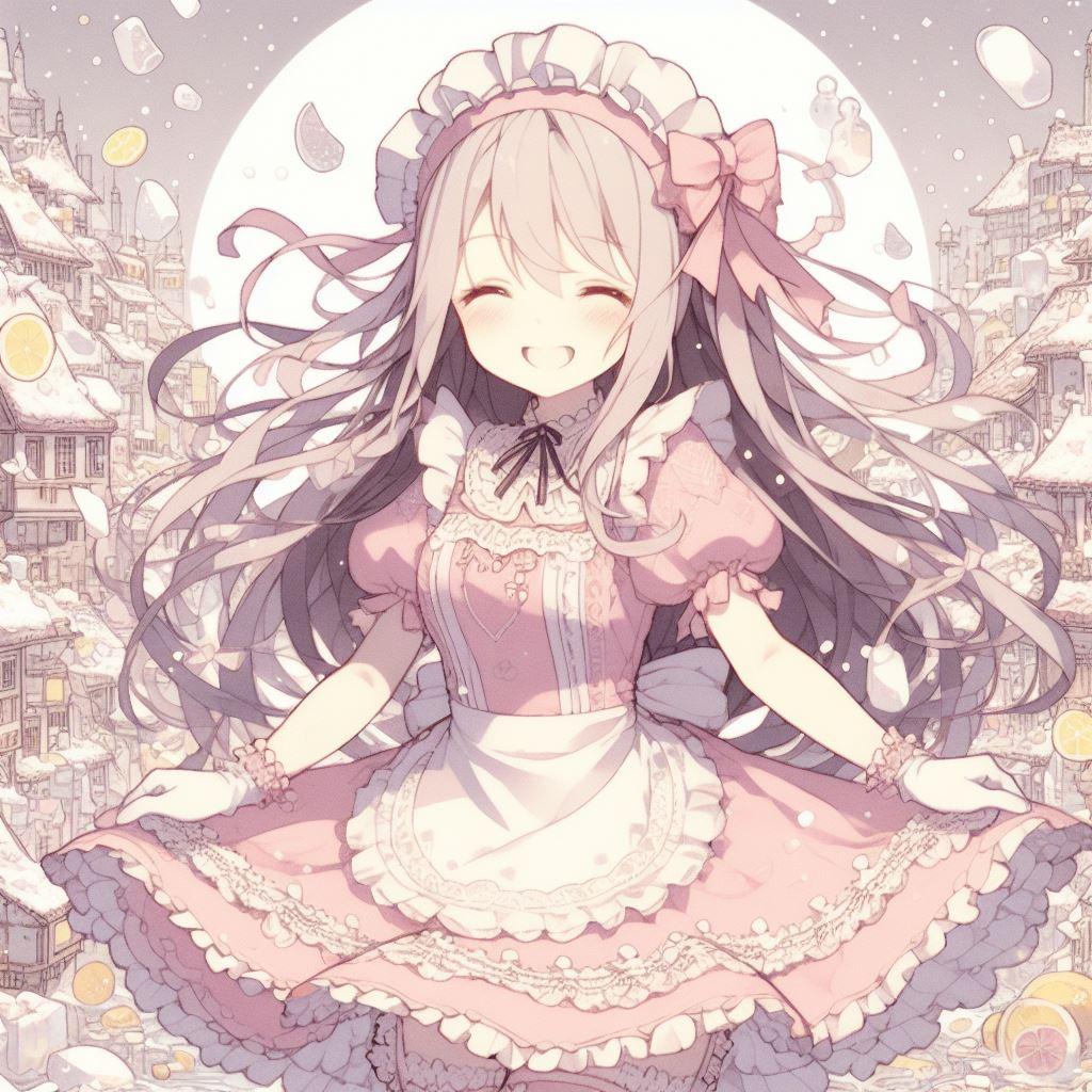 メイドさんは笑顔です