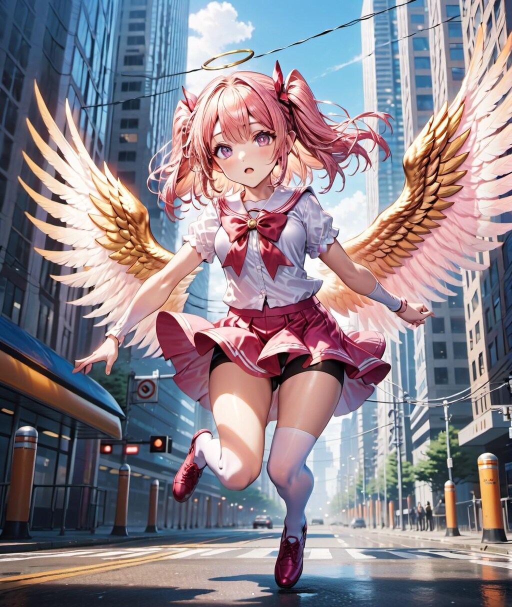 天使系ケモ耳エルフさん　飛んでみる