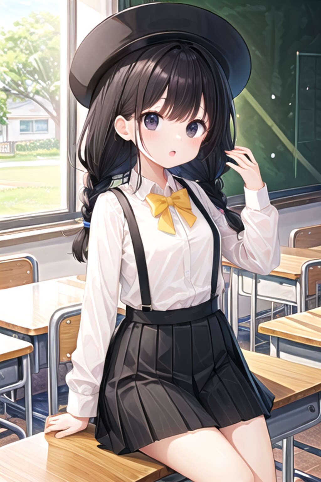 帽子をかぶった女の子