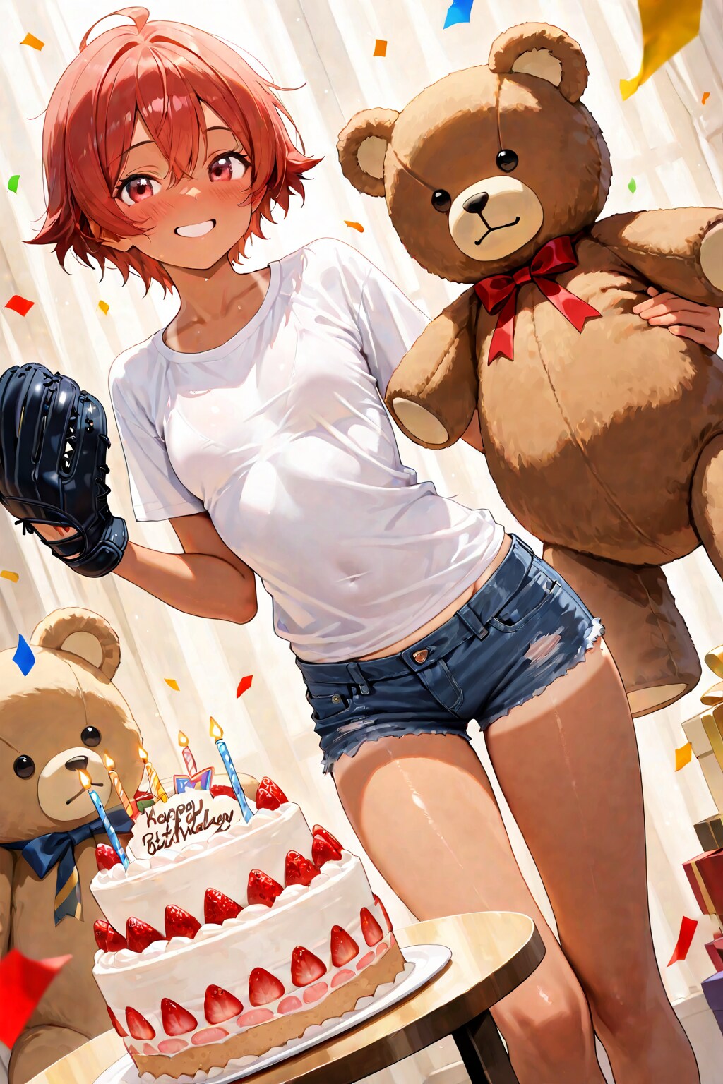 誕生日にはグローブとクマさんを🎉🎂