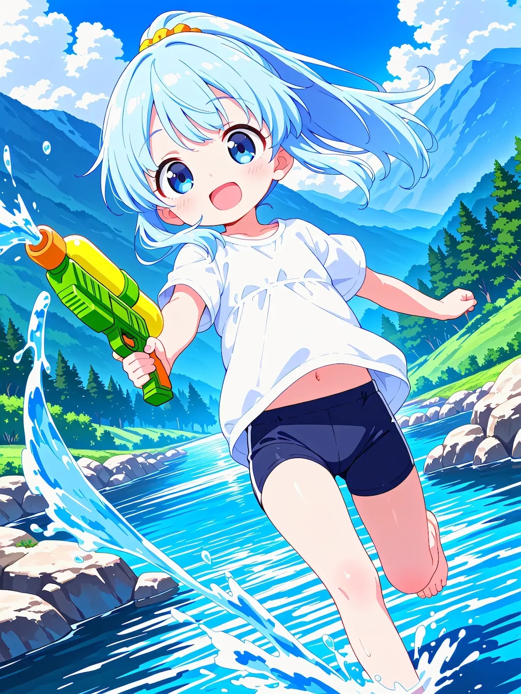 あおいちゃんの川遊び