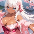 桜の下、この着物似合ってる？ 胸元開いてるの、見てドキドキした？♡ 9枚目