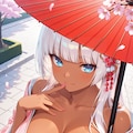 桜の下、この着物似合ってる？ 胸元開いてるの、見てドキドキした？♡ 4枚目