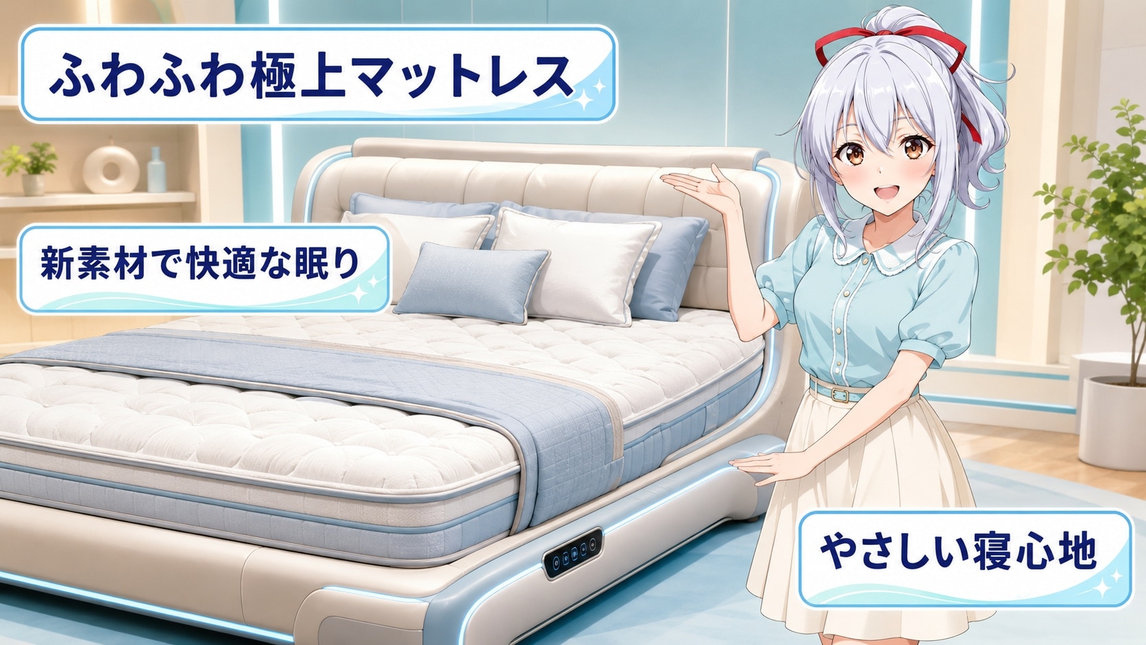 エル「いい睡眠にはいいベッドですぅ。今から30分以内のご注文で・・・」 | の人気AIイラスト・グラビア
