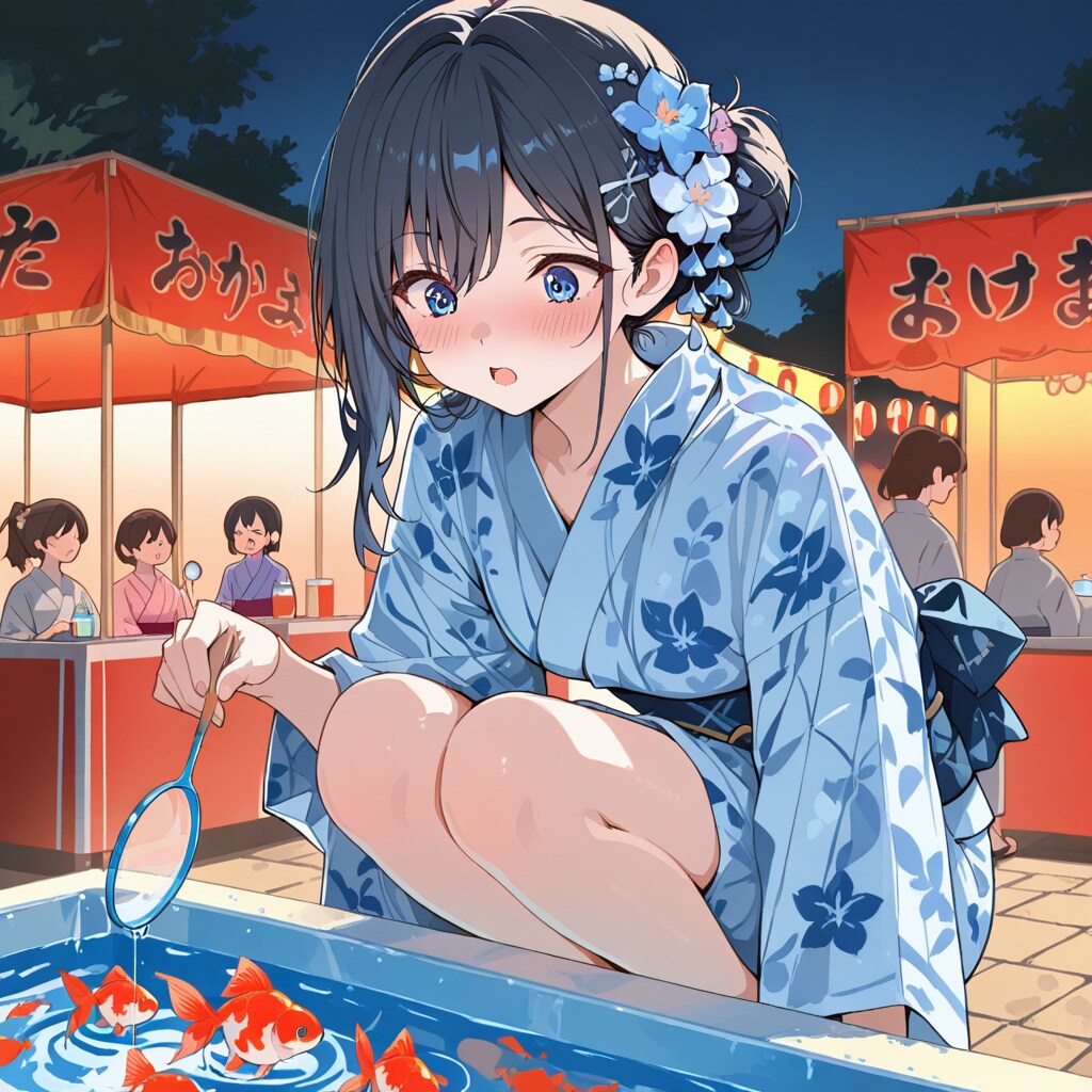 夏祭り金魚すくい | の人気AIイラスト・グラビア