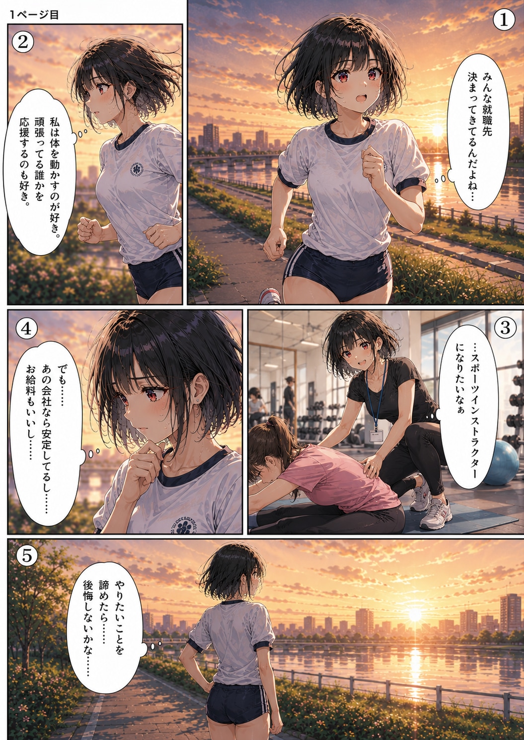 夕暮れの出会い ~ 黒髪ボブのブルマ娘１３４ ~ | の人気AIイラスト・グラビア