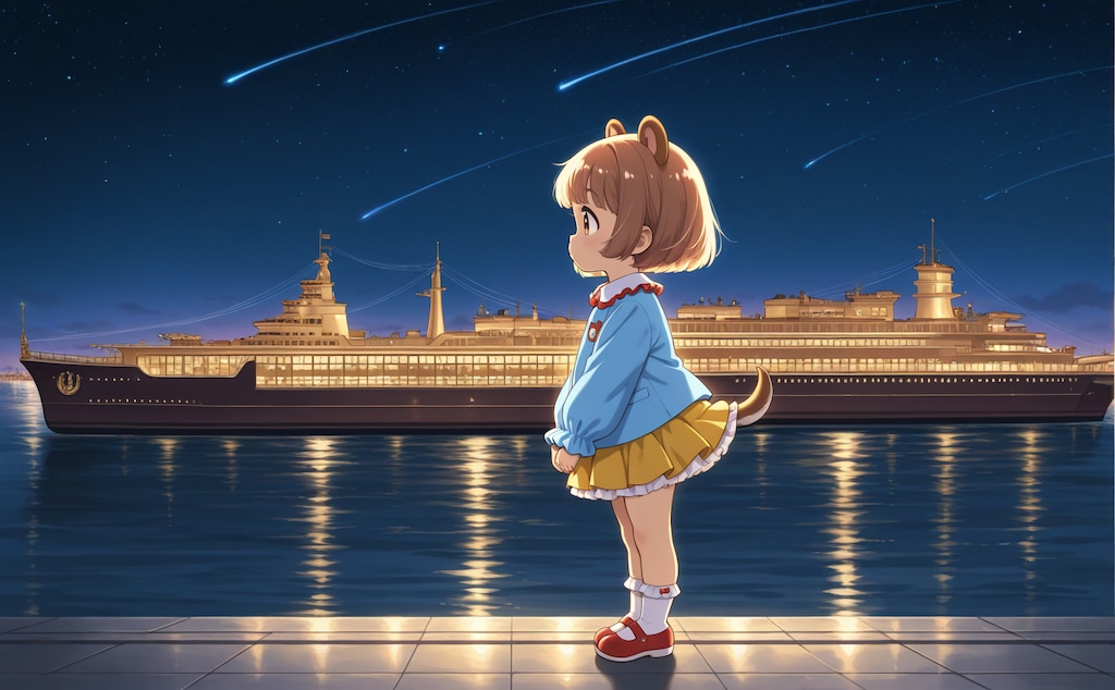 The Girl with Red Shoes in Yokohama