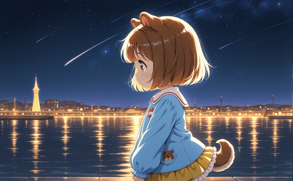 The Girl with Red Shoes in Yokohama