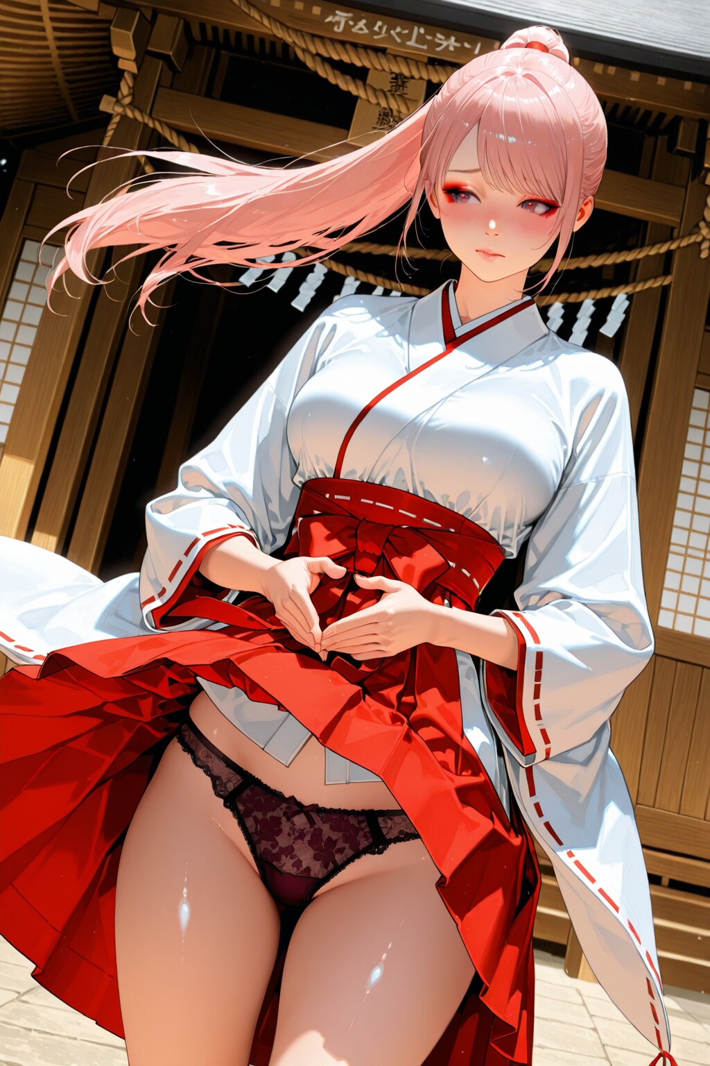 巫女衣装のM子ちゃん